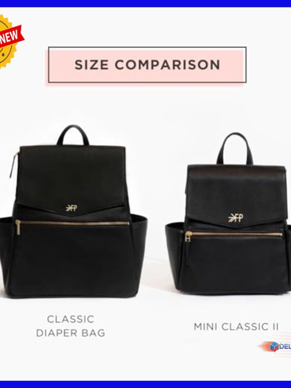 Premium Vegan Leather Diaper Backpack with Changing Pad, Compact & Lightweight - Picture 6 of 6